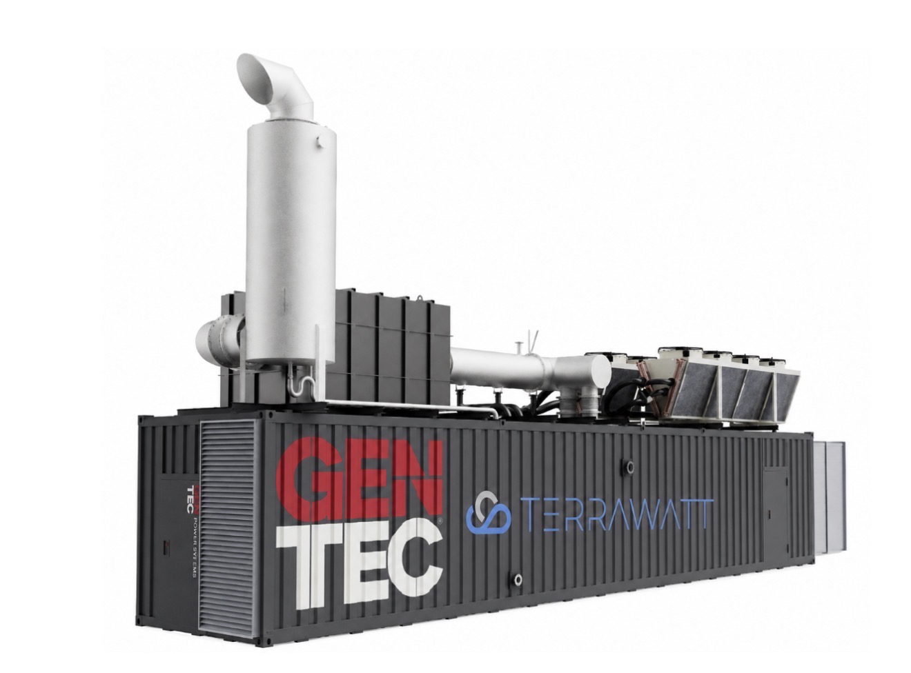GENTEC and TerraWatt Power co-branded containerized natural gas power generation unit